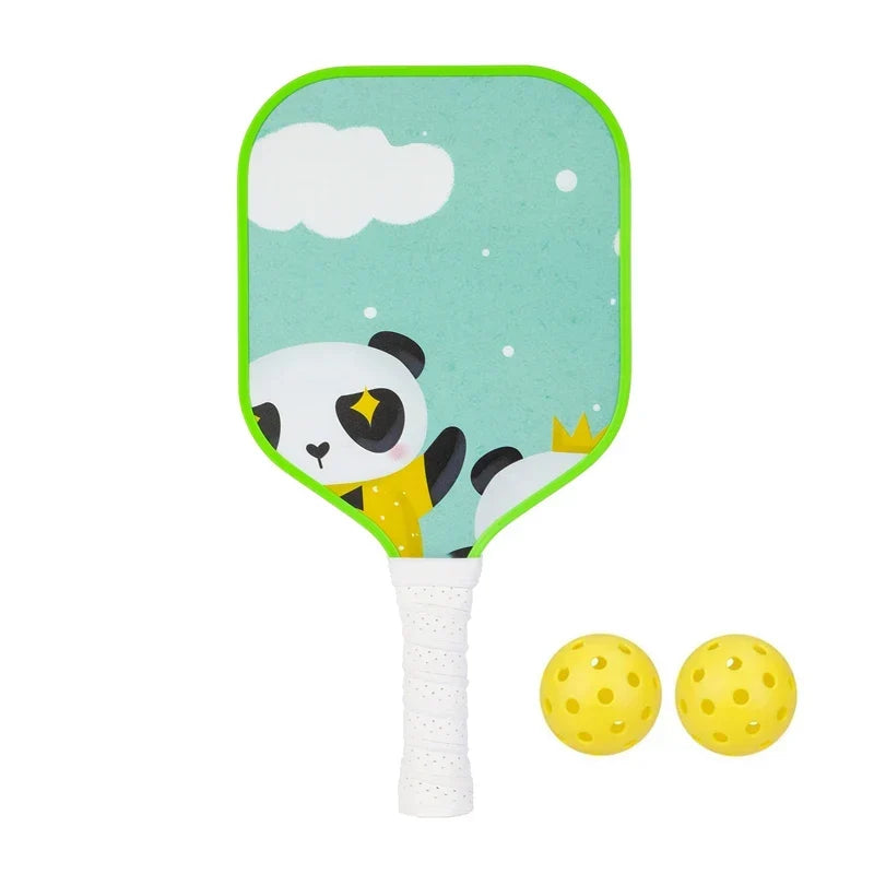 Lightweight Kids Pickleball Paddles Set with Small Grip, Honeycomb Core, Fiberglass, Ages 6-12, Includes 2 Paddles and 2 Balls