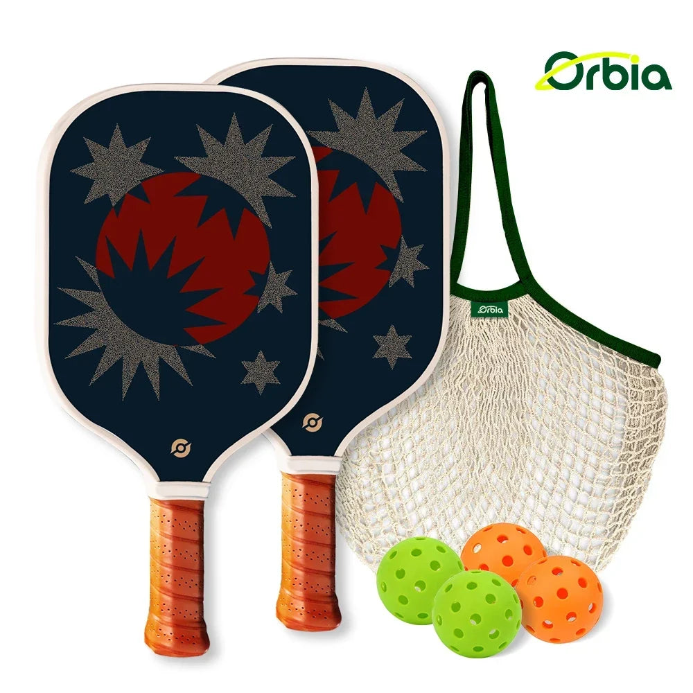 Beginner Pickleball Paddle Set with 2 Paddles and 4 Outdoor Balls for Easy Play and Fun