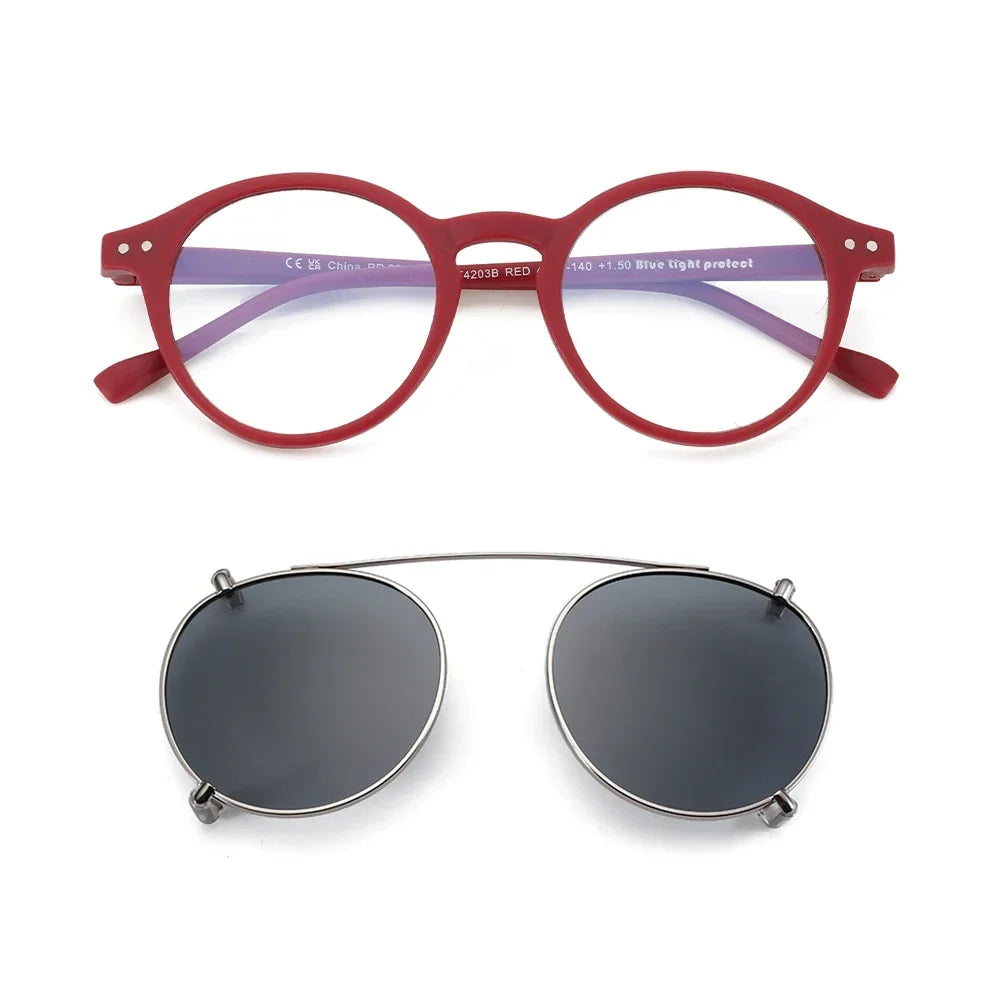Clip On Sunglasses Retro Round Frames Anti Blue Light Polarizing Clip Ons Summer 2026