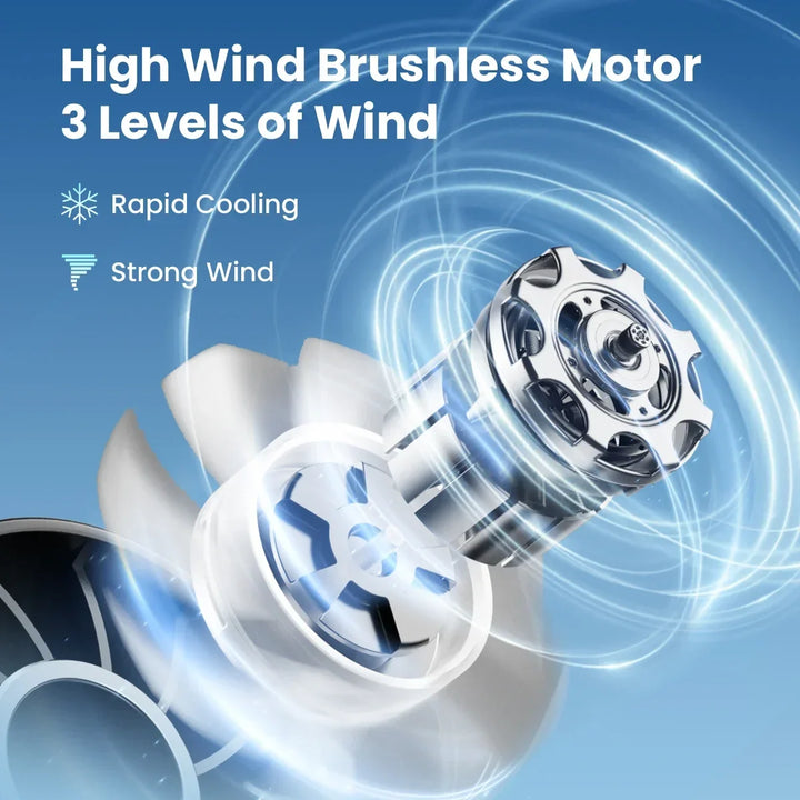 Portable Mini Fan Handheld Fan with LED Display 3 Speeds