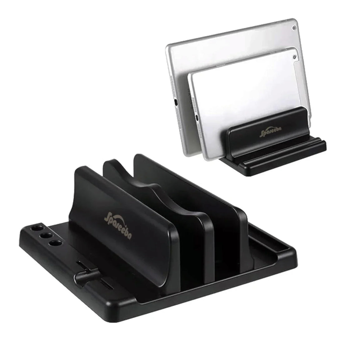 Vertical Laptop Stand with Adjustable Width - Space-Saving Computer Accessories for Office Desks