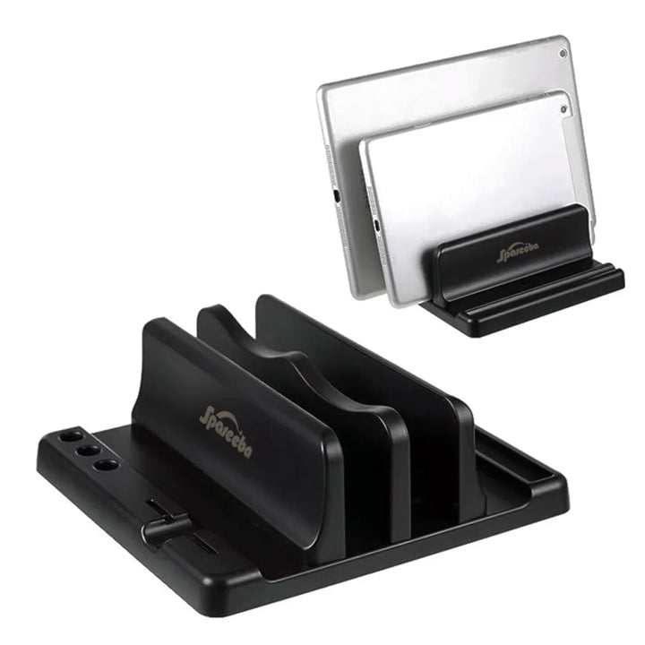 Vertical Laptop Stand with Adjustable Width - Space-Saving Computer Accessories for Office Desks