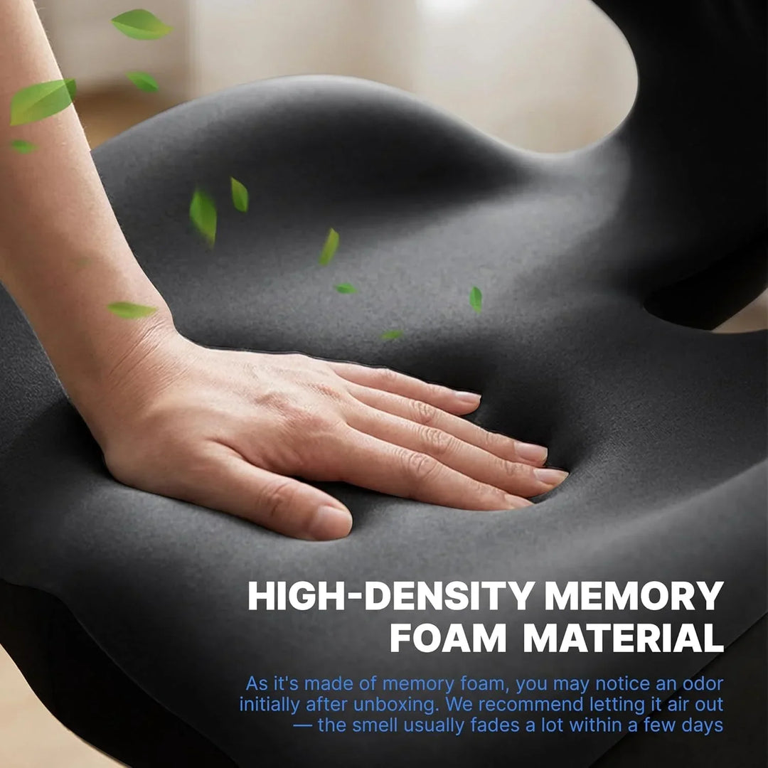 Ergonomic Memory Foam Seat Cushion with Back Support – Lumbar Relief for Office Chair Car Wheelchair 2026