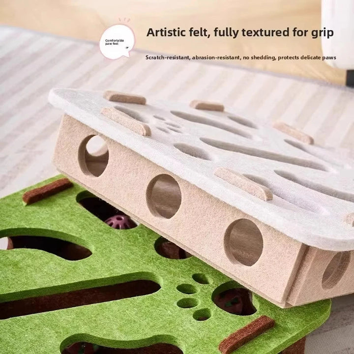 Cat Puzzle Toy Box With Ball Suede Felt Indoor Cat Exercise Entertainment Eco Friendly Gift 2026 TikTok Viral