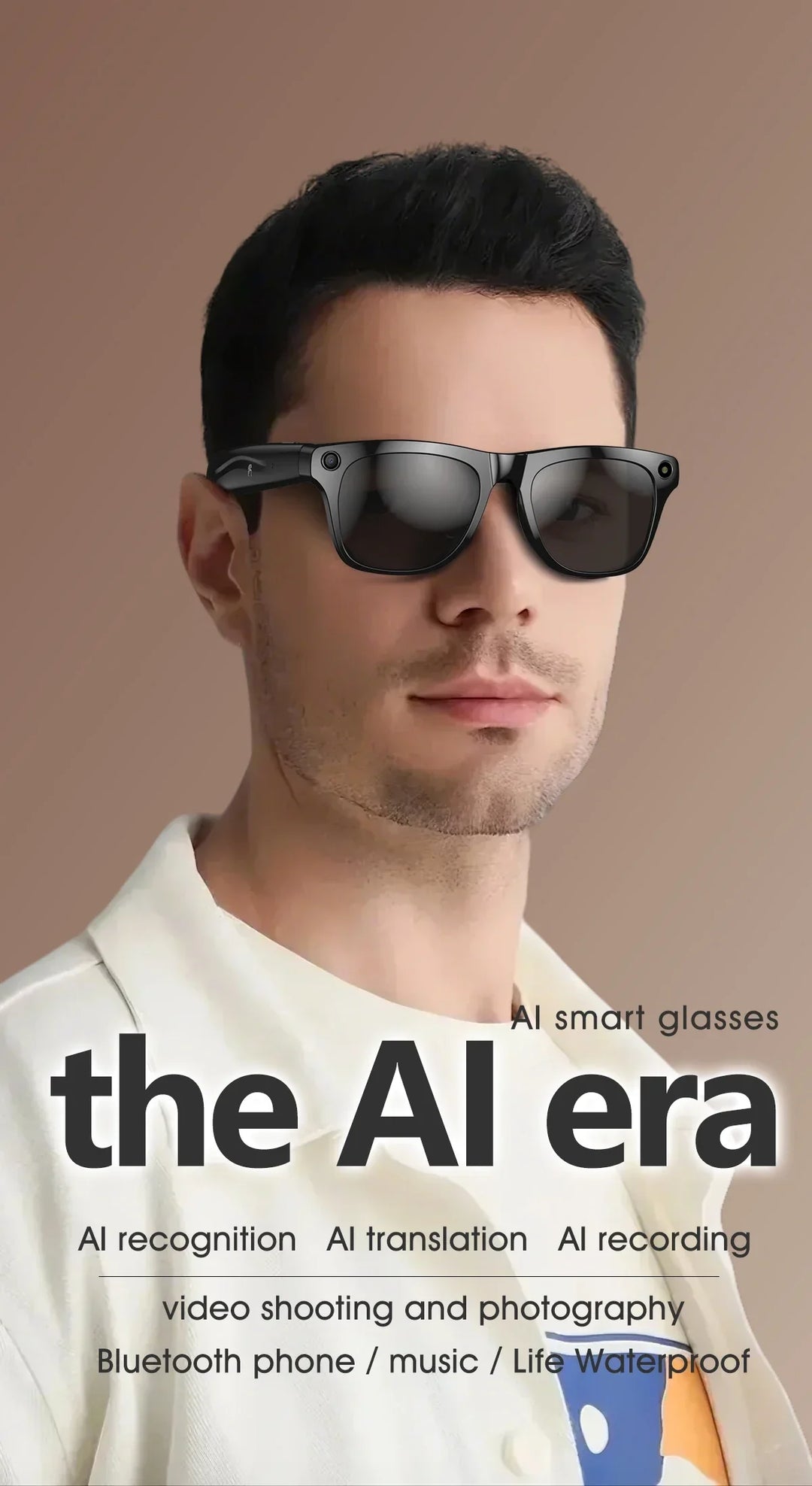 Smart AI Camera Glasses Bluetooth Call Voice Assistant