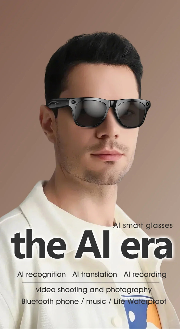 Smart AI Camera Glasses Bluetooth Call Voice Assistant