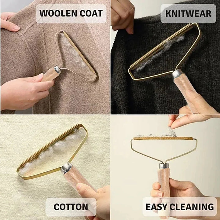 Wooden Brush Portable Lint Remover Pet Hair Cleaning Tool