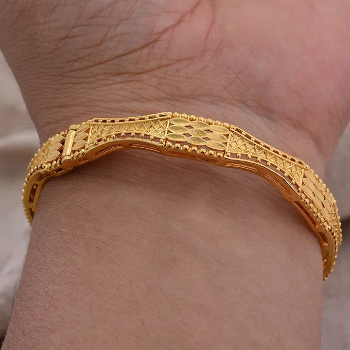 Gold Plated Bangles Luxury Arabic Wedding Bracelet