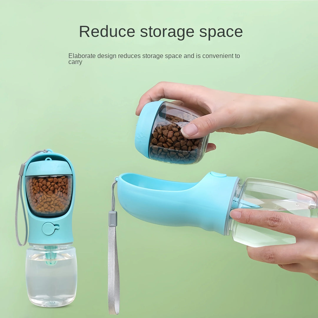 Portable Dog Cat Water Bottle with Food Storage for Outdoor Travel Pet Supplies