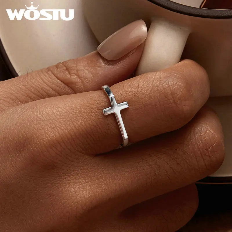 Sterling Silver Cross Ring 925 - Minimalist Daily Wear jewelry Summer 2026 Gift Idea For All jewelry Lovers