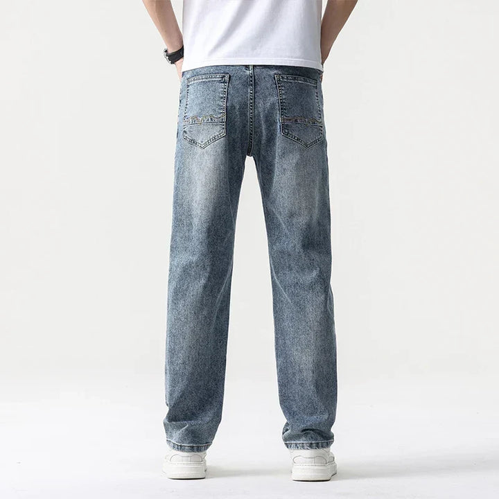Oversized Men’s Wide Leg Jeans - Straight Lyocell, Casual
