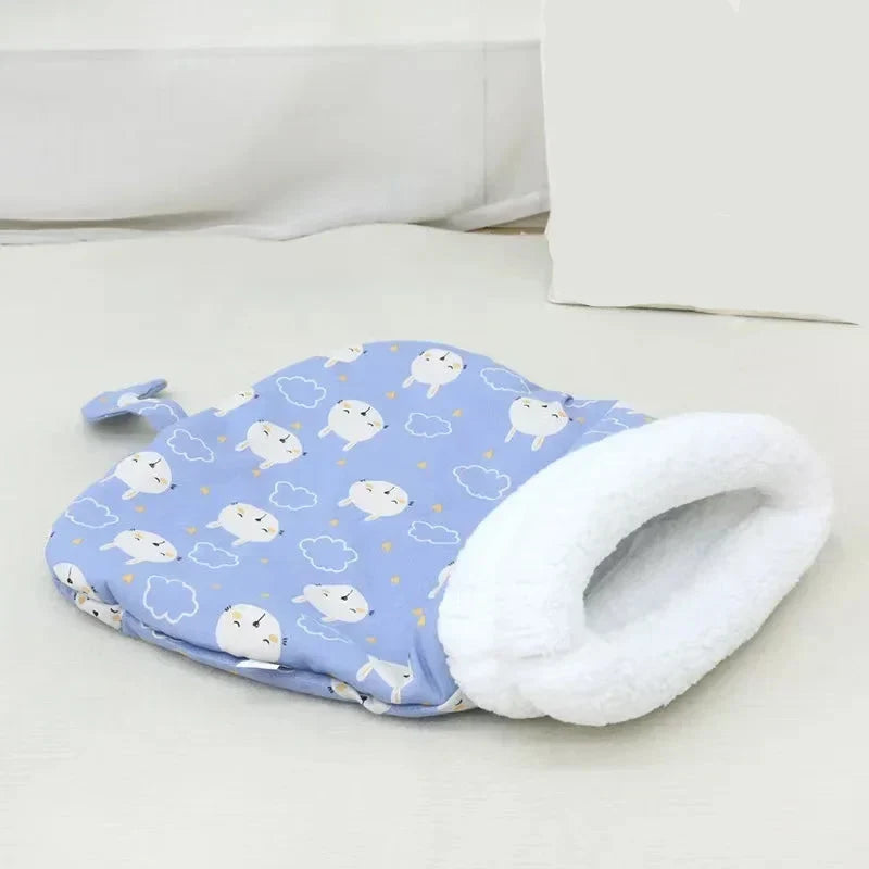 Self Warming Cat Bed - Soft Plush Cat Sleeping Bag for Indoor Cats, Cozy Nest for Small Pets