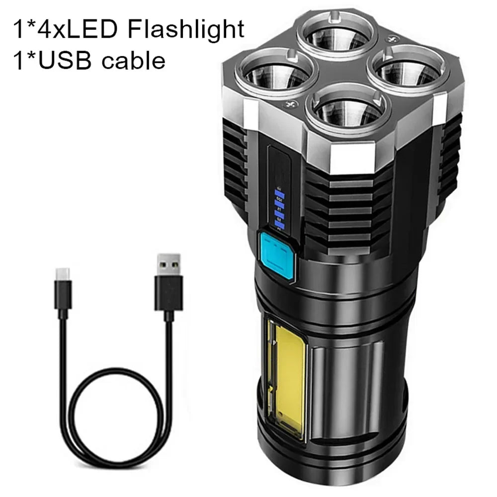 Led Mini Diving Rechargeable Torch - High Lumens Long Range Flashlight for Camping and Outdoor Use