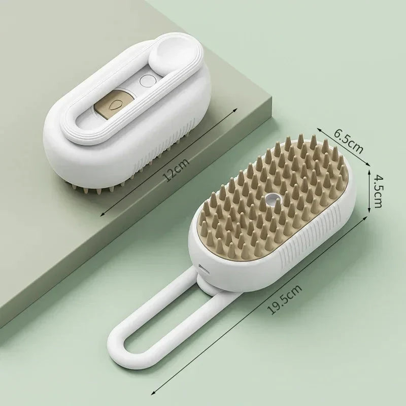 3 In1 Dog Cat Steamy Brush Spray Massage - Bath Brush &amp; Hair Removal Tool
