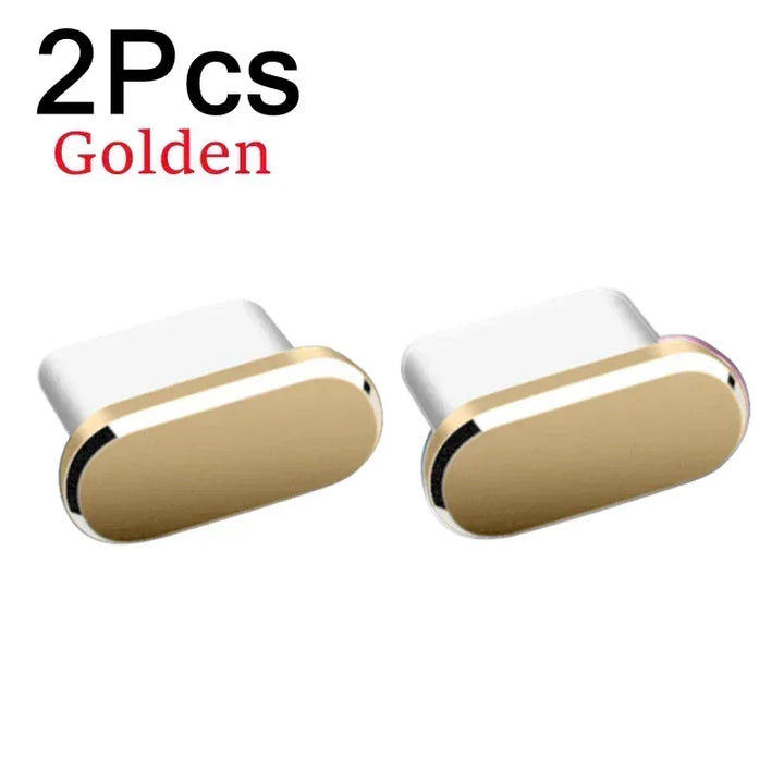 Metal Type-C Charging Port Dust Plugs - 2Pcs iPhone Accessories, Dust &amp; Liquid Protection