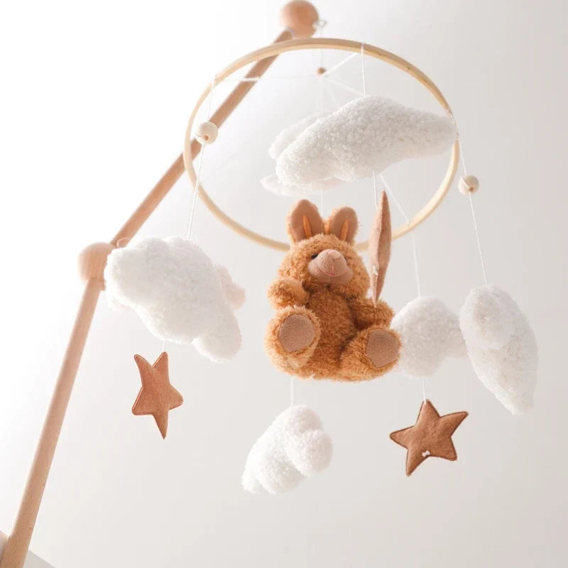 Baby Crib Mobile Wooden Nursery Newborn Sensory Toys