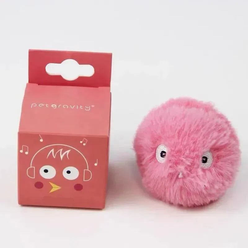 Interactive Cat Toy Ball - Plush Electric Catnip Training Squeak Sound Toy for Kittens