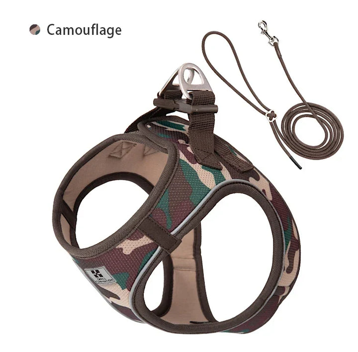 Dog Harness Leash Set Reflective Padded Vest All Seasons Outdoor Walking Gift Idea