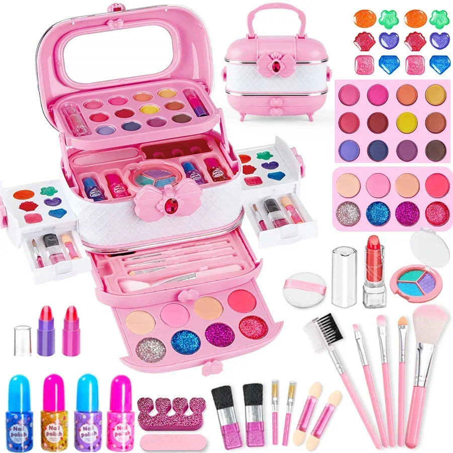 Kids Makeup Kit Toy Set Washable Pretend Play Makeup Back To School 2025 Gift Idea