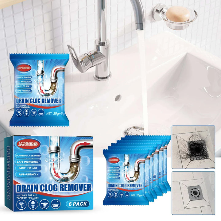 Drain Cleaner Powder 6 Pack Pipe Unclogger Hair Clog Remover Odor Eliminator Eco Friendly Fall 2026 Home Care