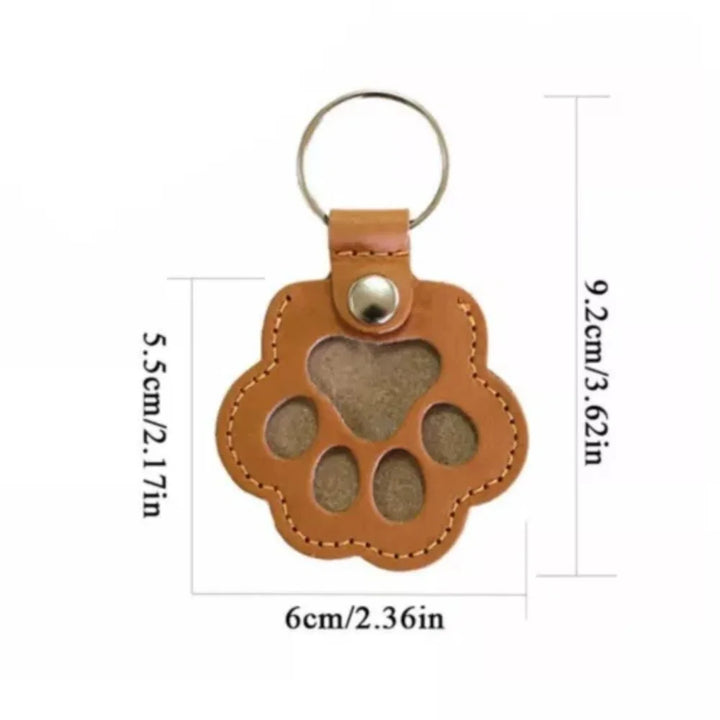 Pet Hair Keychain Paw Pendant PU Leather Hair Holder