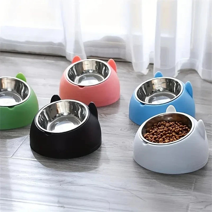 100ml Cat Dog Bowl Raised Non Slip Tilt Feeder for Pets