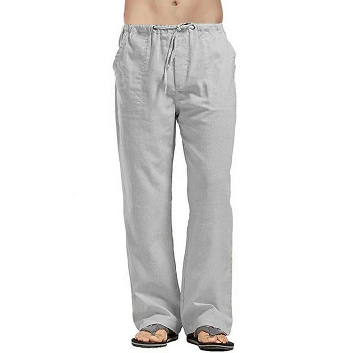 Solid color Multi-Pocket Linen Men Pants - Casual Breathable Summer Pant, Large Size