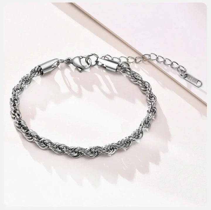 Stainless Steel Rope Chain Bracelet Twisted Singapore