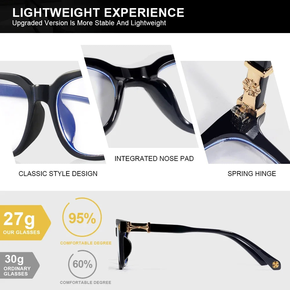Blue Light Blocking Glasses Square Frame Unisex Computer Eyewear Fall 2026 Eye Strain Relief