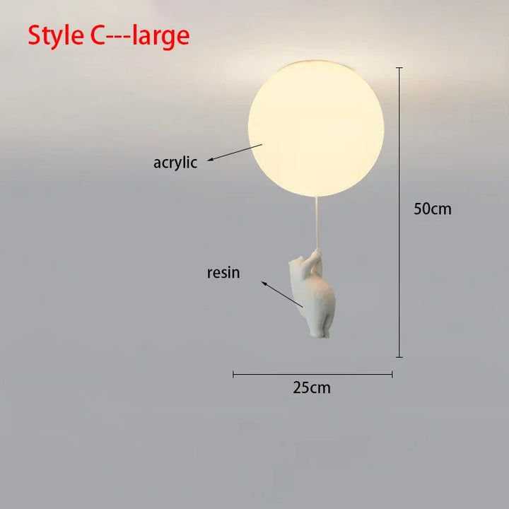 Ceiling Light Bear Cartoon Acrylic Spheres – Kids Room Chandelier, Nursery Decor, TikTok Viral 2026 Gift