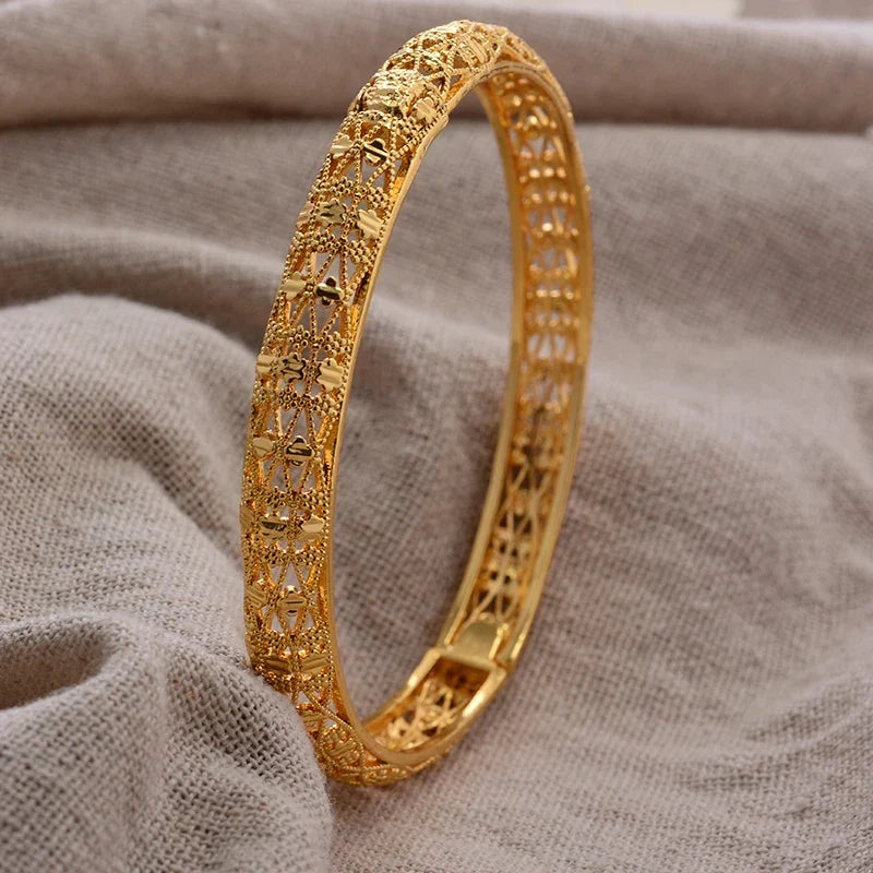 Gold Plated Bangles Luxury Arabic Wedding Bracelet