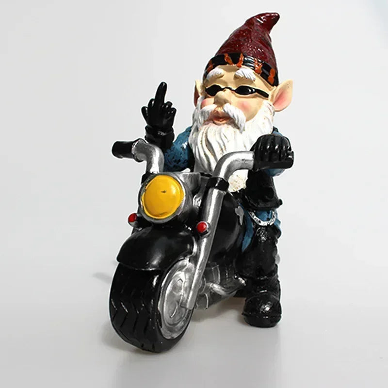 Garden Gnome Resin Statue Motorcycle Rider Dwarf Figurine Fall 2026 Outdoor Yard Decor Gift Idea