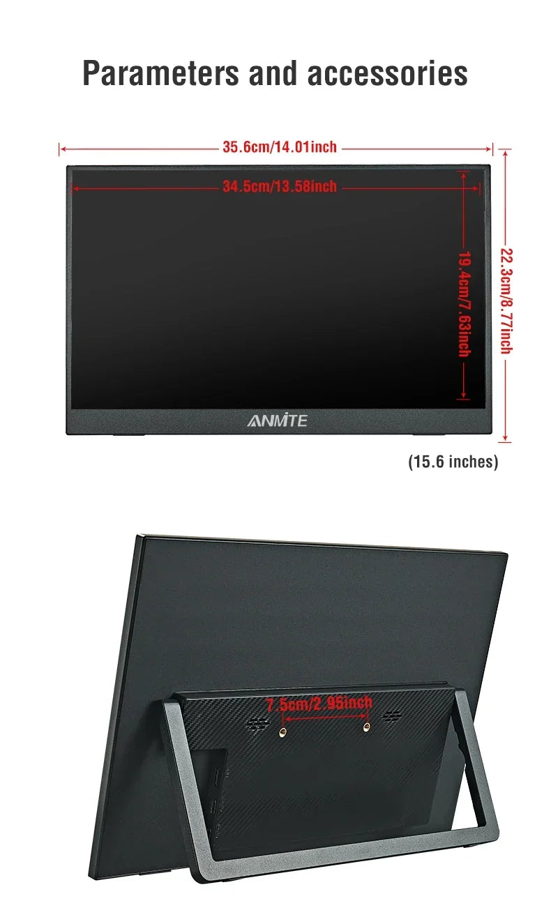 Portable 15.6 Inch Touch Monitor 1080p HDR Gaming On The Go