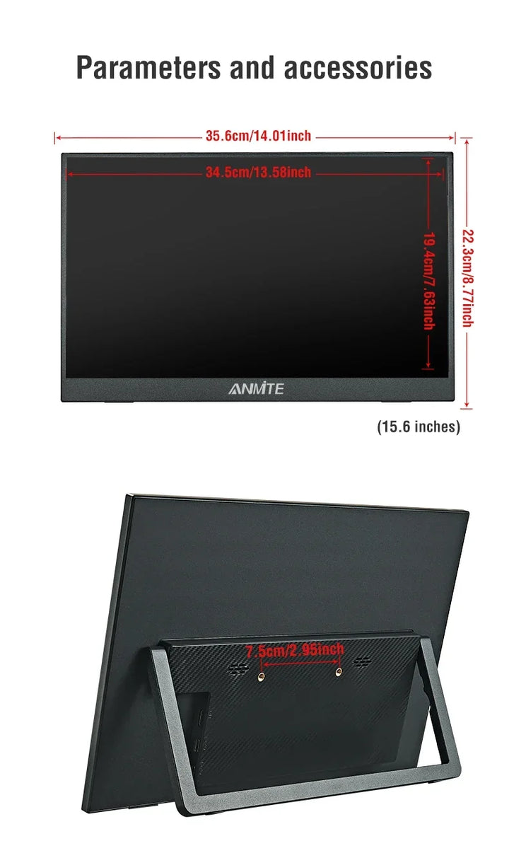 Portable 15.6 Inch Touch Monitor 1080p HDR Gaming On The Go