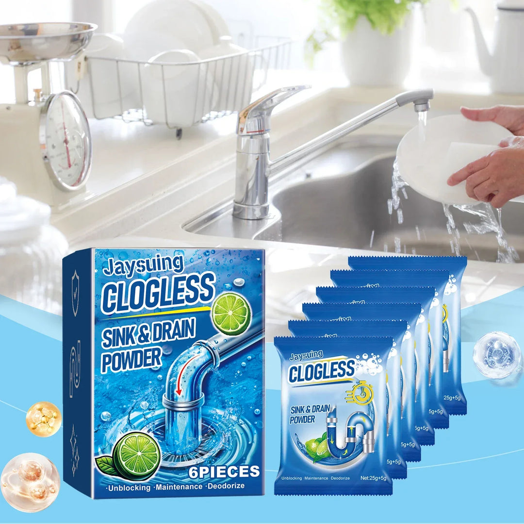 Drain Cleaner Powder - Sink and Drain Unclogging Kit, Deodorize, 6 Pieces, Spring Cleaning 2026