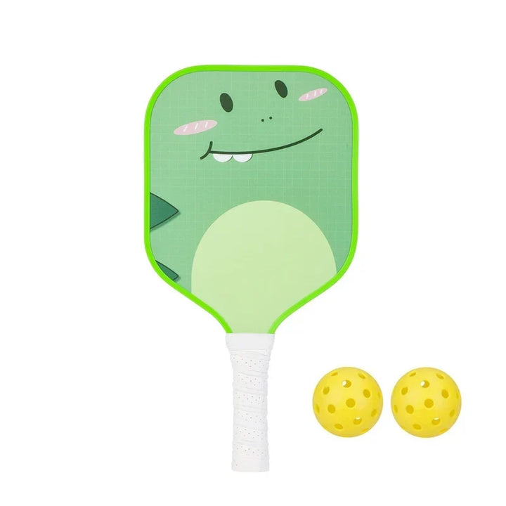 Lightweight Kids Pickleball Paddles Set with Small Grip, Honeycomb Core, Fiberglass, Ages 6-12, Includes 2 Paddles and 2 Balls