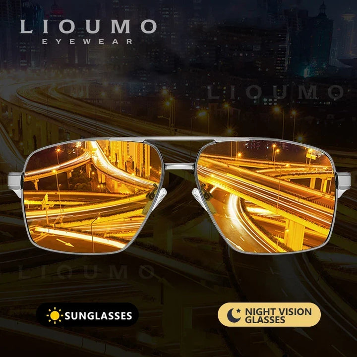 Photochromic Sunglasses Polarized Aviator UV400 Driving Glasses Night Vision Anti-Glare Fall 2026 Trend