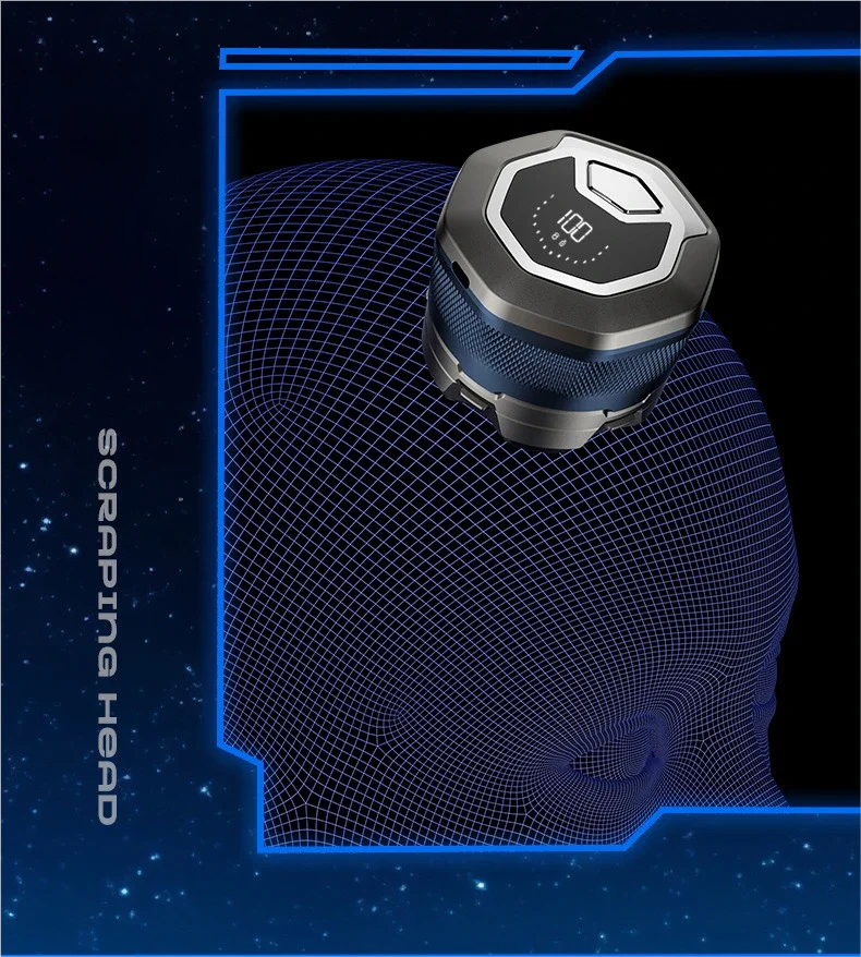 6D Electric Head Shaver for Men - Waterproof Magnetic Rotary Razor with LED Bald Head Hair Trimmer