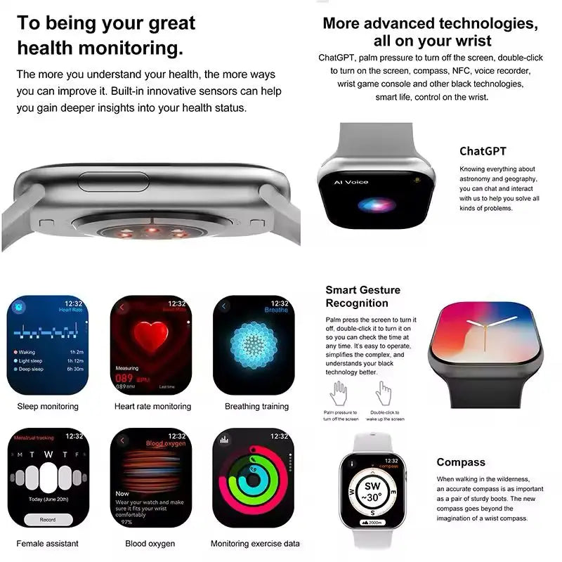 Smartwatch GPS Health Tracker Fall 2025 Waterproof Fitness Watch With Music Storage And Bluetooth Calls