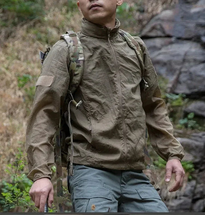 Lightweight Men’s Jacket - Tactical Zip, Polyester, Summer