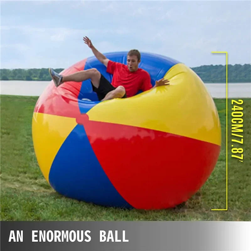Giant Inflatable Beach Ball, Durable PVC Sports Ball for Outdoor Water Games, 100cm &amp; 200cm, Bright colours