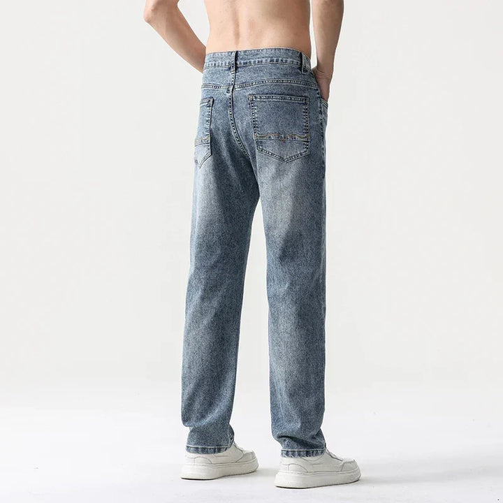 Oversized Men’s Wide Leg Jeans - Straight Lyocell, Casual