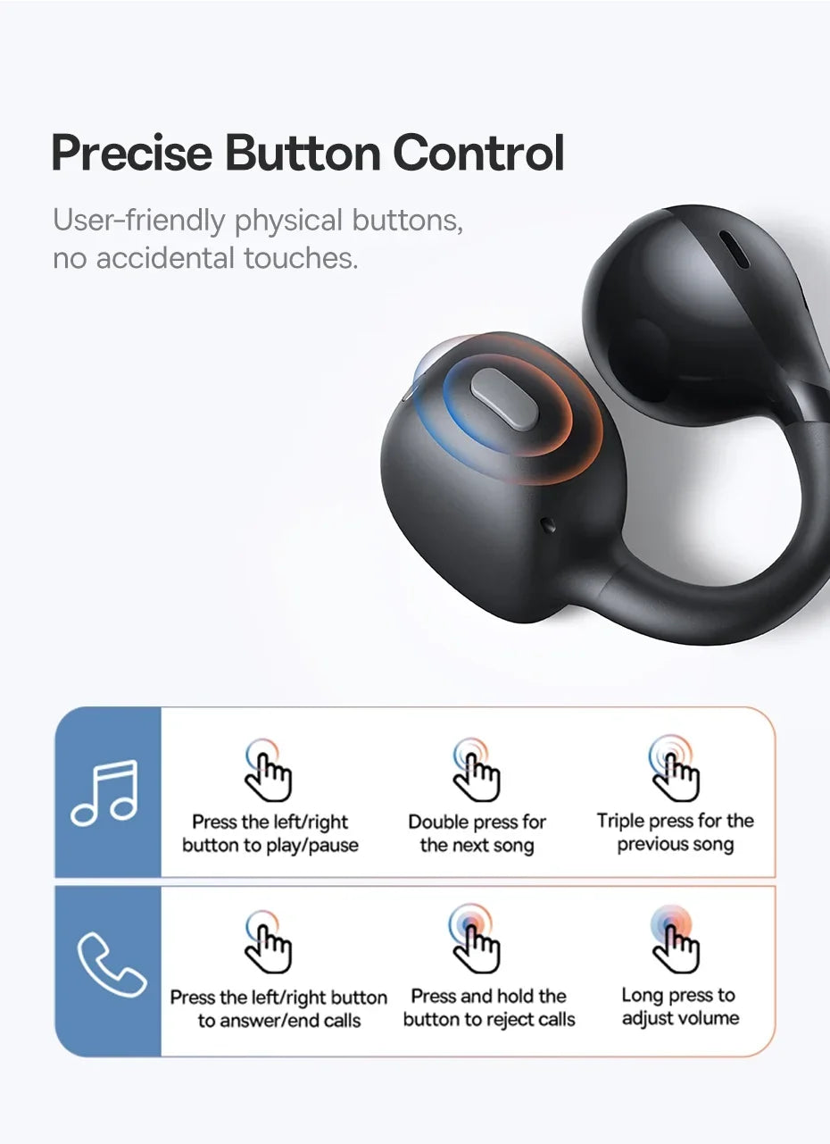Baseus BC1 Open-Ear Clip Earbuds Bluetooth 6.0 – 4-Mic Noise Cancellation Super Bass IP55 Sports 2026