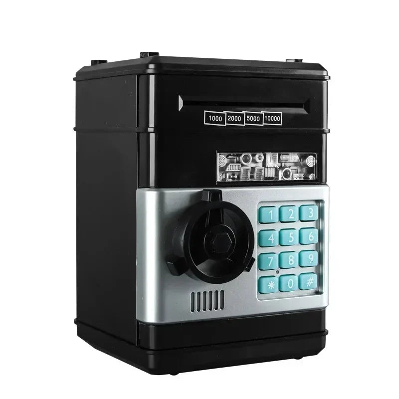 Electronic Piggy Bank Mini Safe with Password Lock - Cash Coin Saving Box for Kids, Fun Financial Gift