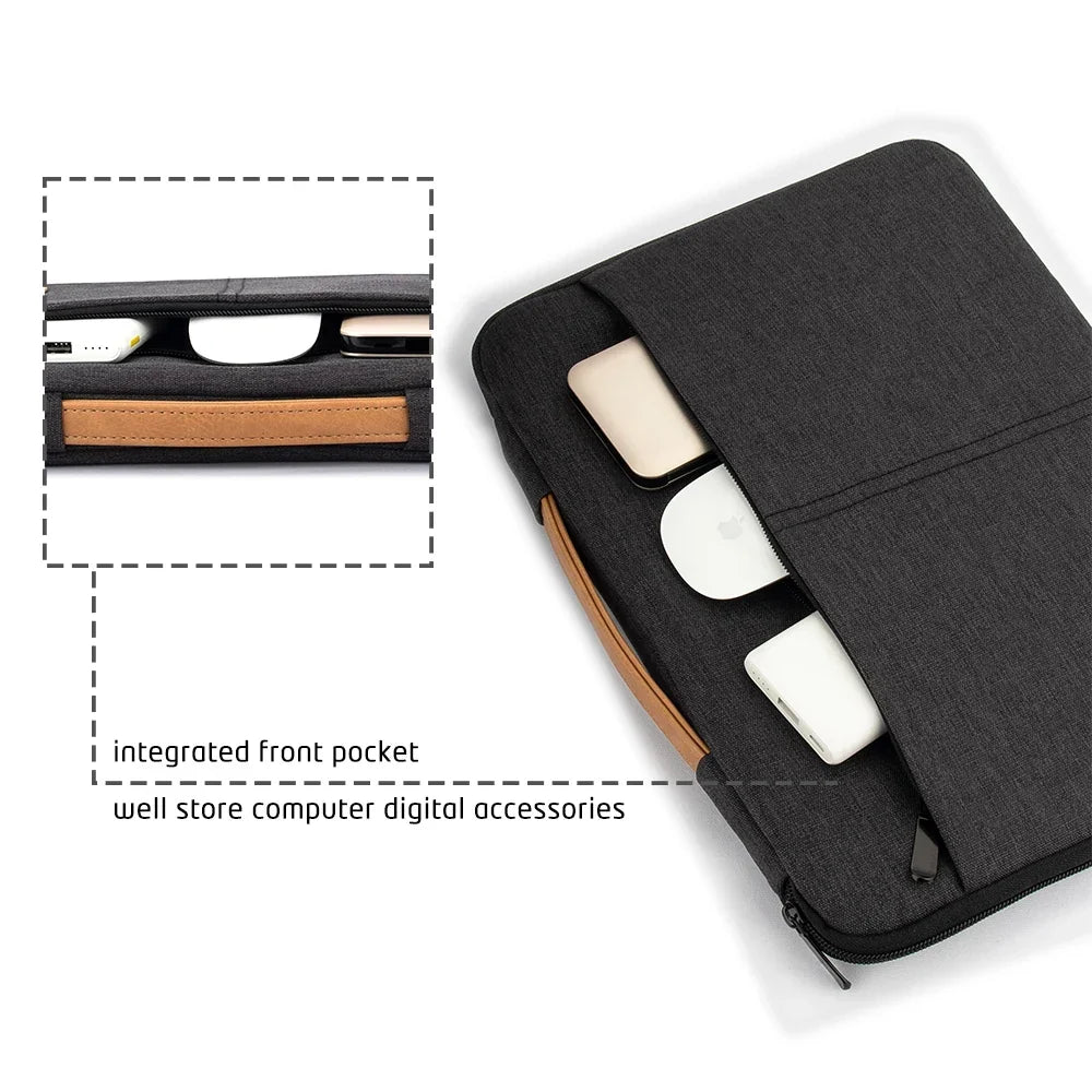 Shockproof Laptop Sleeve Bag- Dark Grey Case for Travel &amp; Business Accessories