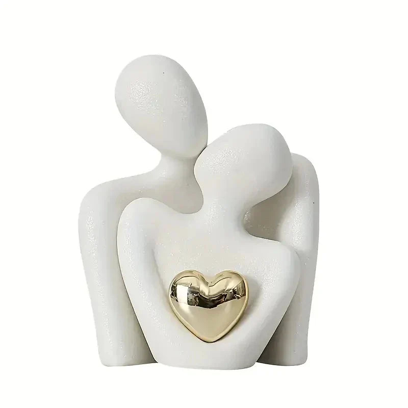 Love Embrace Statue White Plastic Romantic Figurine, Valentines Day Gift 2026 Cozy Bedroom Decor