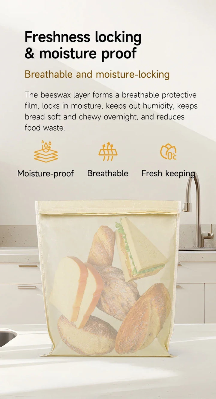 Beeswax Bread Bags 2-Pack Oxford Cloth – Eco-Friendly Reusable Food Storage Fermentation Bags 2026
