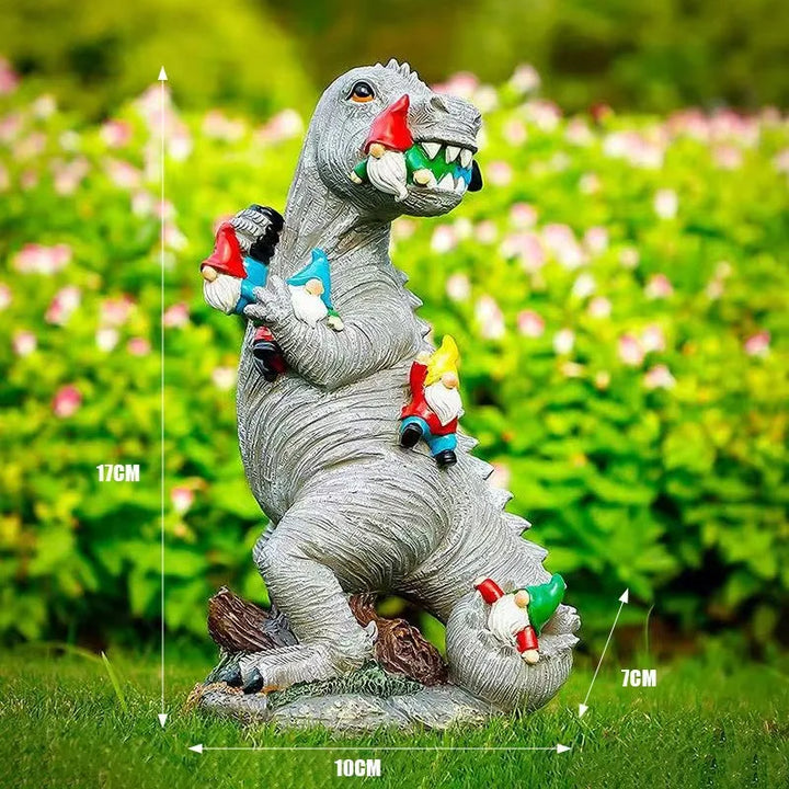 Dinosaur Statue 17cm Resin Garden Figurine - Humorous Fantasy Sculpture for Outdoor Decor, TikTok Viral Fall 2026 Gift