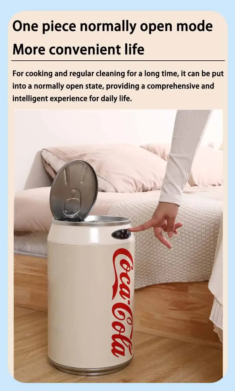 Automatic Induction Trash Can Round Kitchen Bin 24x40cm