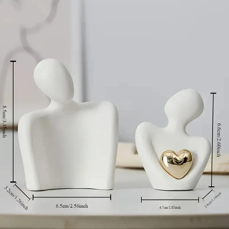 Love Embrace Statue White Plastic Romantic Figurine, Valentines Day Gift 2026 Cozy Bedroom Decor